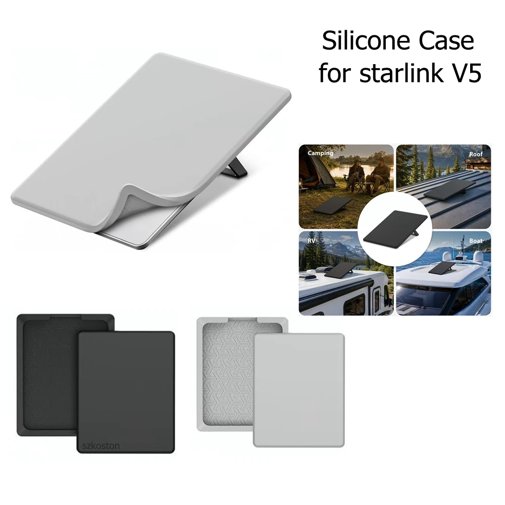 Silicone Shockproof Protective Case For Starlink V5 Antenna Protective Cover Anti Scratch Waterproof For Starlink V5 Accessories