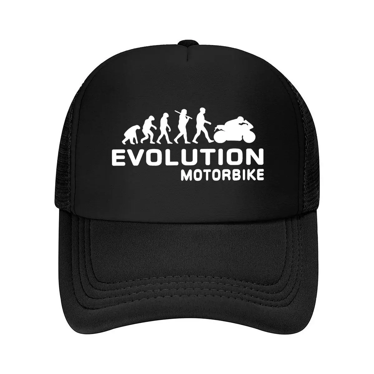 Casquette de baseball en maille 2026 pour homme, imprimé moto Evolution, chapeau d'extérieur, textile tissé, lavable en machine