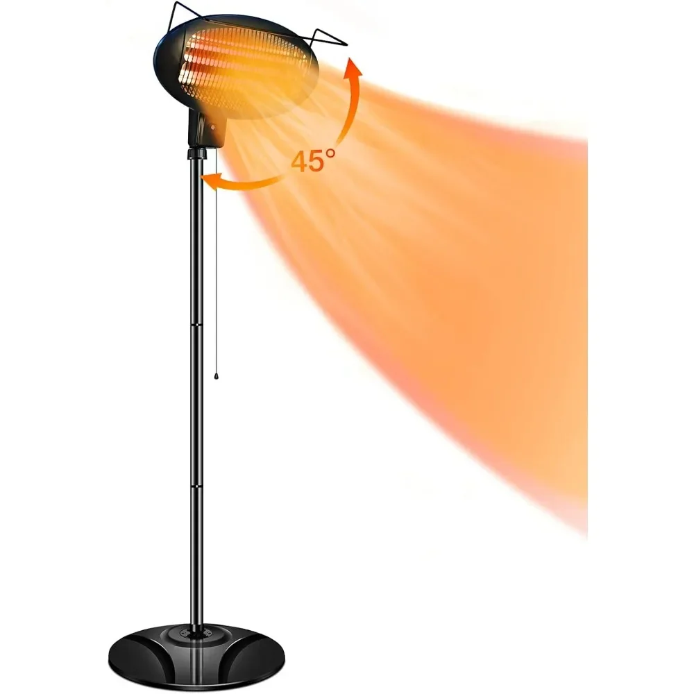 

Patio Heater - Outdoor Heater with 3 Ajustable Heating Modes of 500/1000/1500W, 3s Rapid Heating & Waterproof IP34 Patio Heater