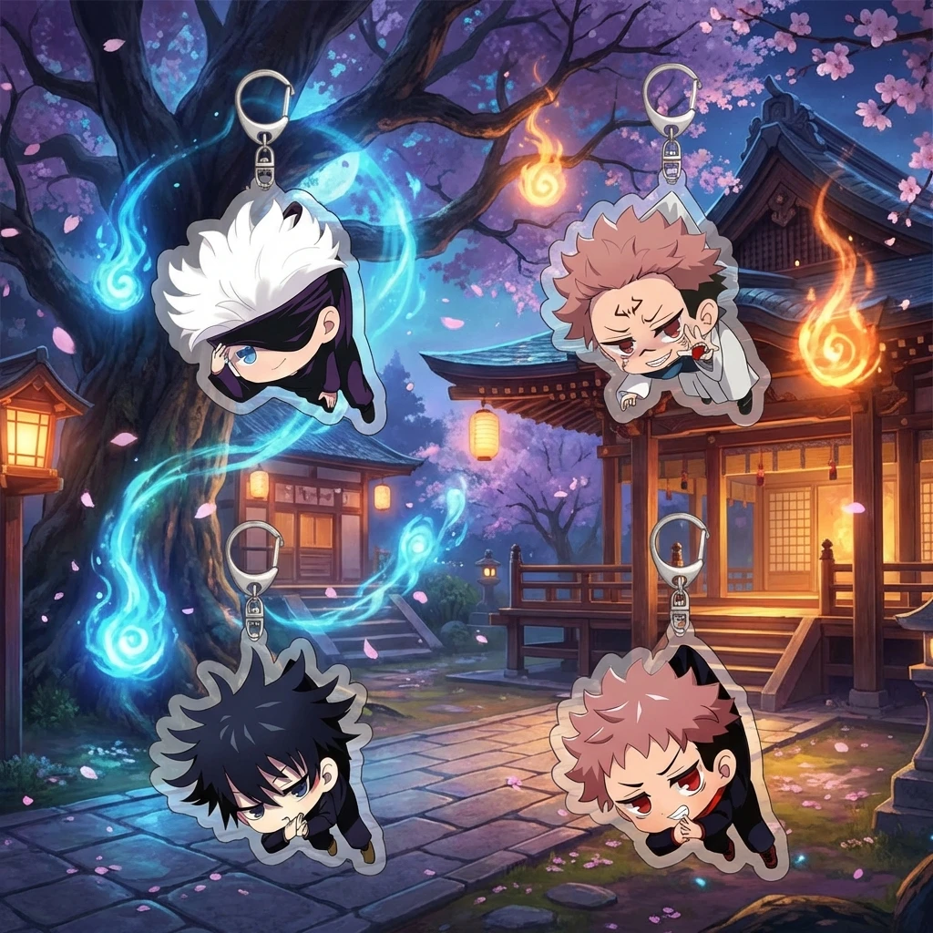 Llavero de acrílico de doble cara de Anime Jujutsu Kaisen, colgante de Gojo Satoru y Fushiguro Megumi, accesorio para cosplay y convenciones.