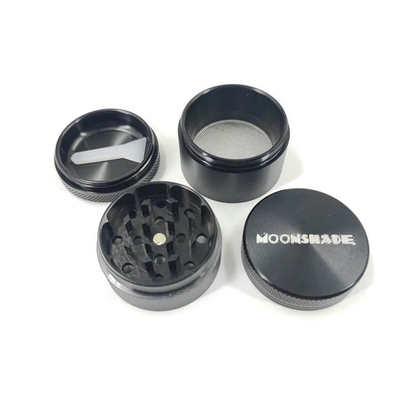 MOONSHADE 4 Layers 40mm Dry Herb Grinder Aluminum Alloy Manual Grind Herbal Crusher Tobacco Grinders for Smoking Accessories