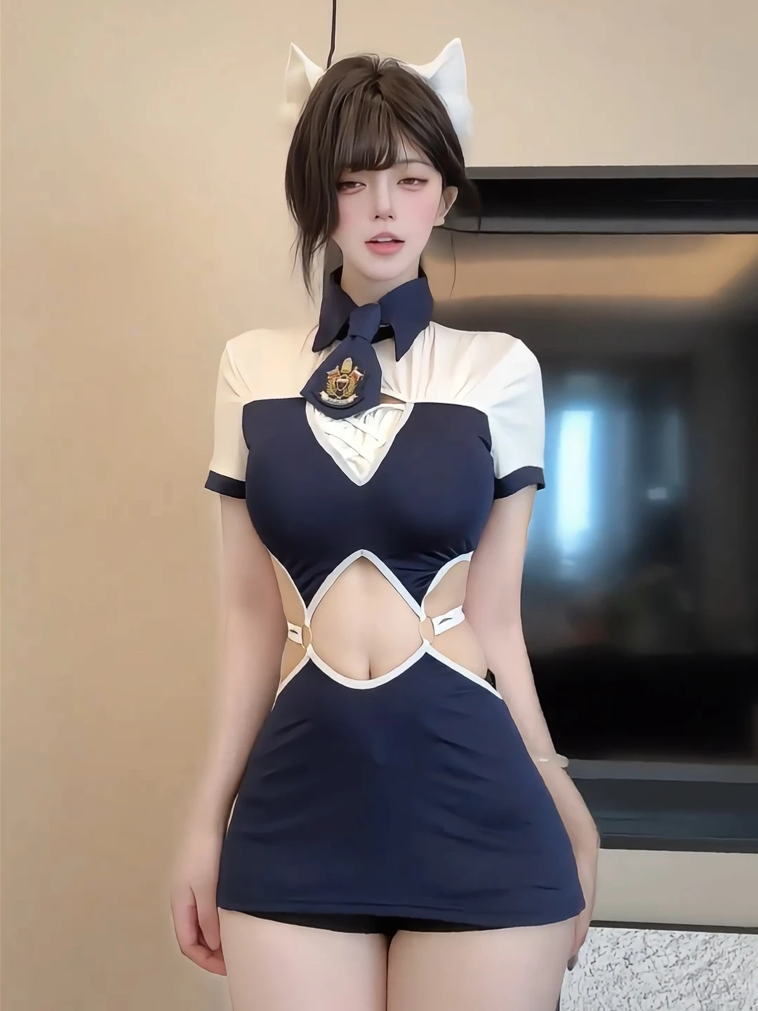 Sexy retro marinheiro terno dr oco para fora boate bar roleplay airward orm verão puro desejo oco para fora dr