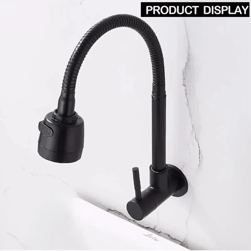 

Stainless Steel Telescopic Bathroom Faucets Universal Kitchen Sink Faucet Wall Mounted Single Handle Single Cold Water Tap