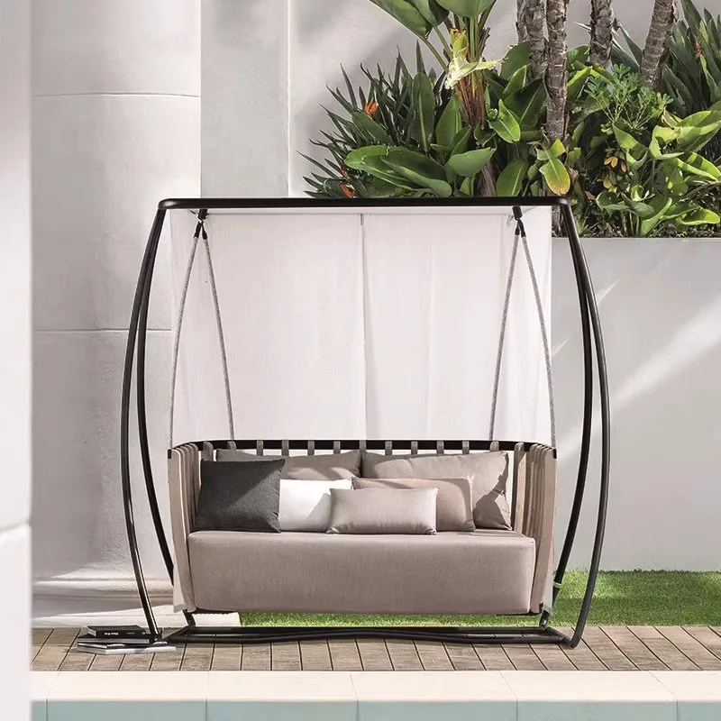 Swing Outdoor Courtyard Indoor Home Terrace Solid Wood Hanging Chair Double Lazy Rocking Chair Single Balcony Hanging Basket