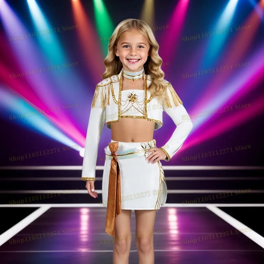 

Kids Girl Demon Hunters Cosplay Rumi Mira Zoey White Uniform Costume or Wig