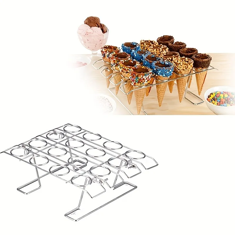 1/2pcs 16 Hole Ice Cream Cone Support Stand Dessert Display Rack for Ice Cream Cones and Dim Sum for Weddings Parties Birthdays