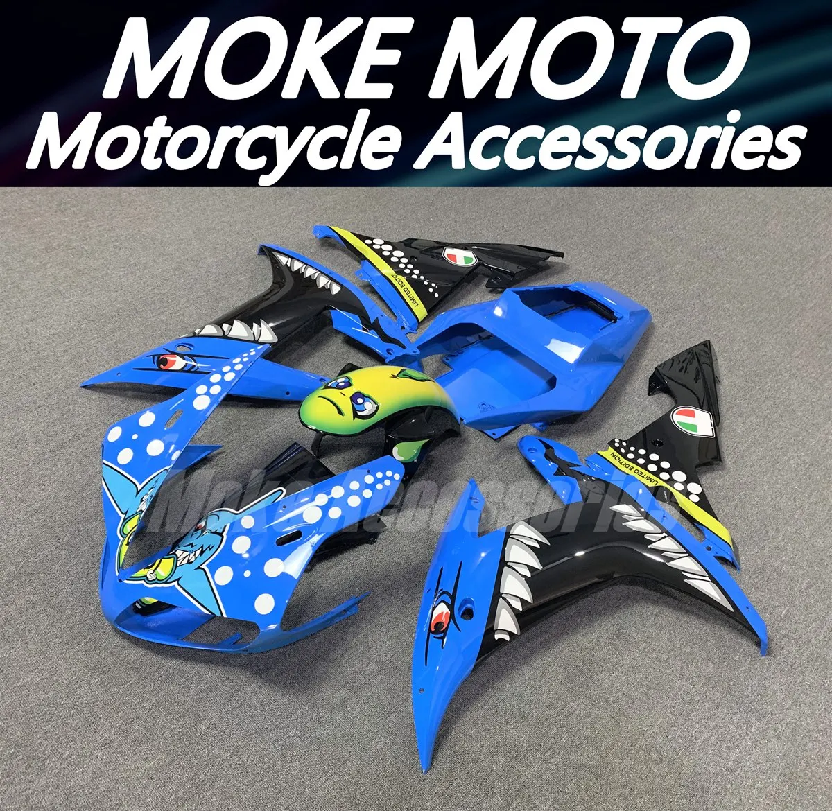 

Комплект обтекателей для мотоцикла, подходит для Yzf R1 2002-2003, комплект кузовных деталей, высококачественный АБС-пластик, литье под давлением, новый, Blue Shark