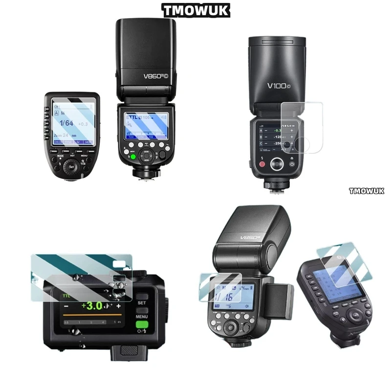 

For Godox X3 V100 V1 Pro AD600BM V860 III V850 III TT685 II V480 - Durable Tempered Glass Flash Light Protective Film