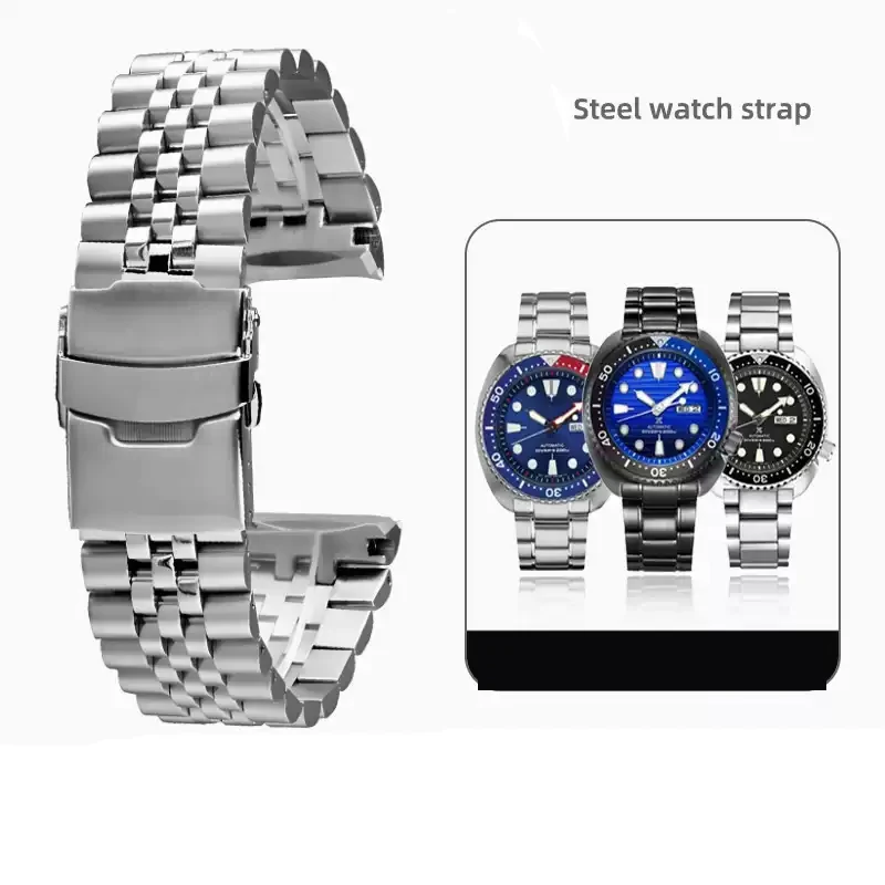 Solid Stainless 22mm Watch Band For Seiko Abalone Series Turtles Prospex SRPA21 SRP777 SRPC25 SRP773 SRP775 SRP779 Bracelet