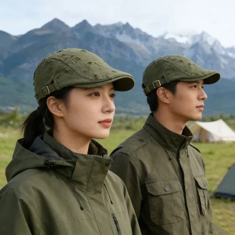 New hat summer shading sun protection hole light board forward hat Korean version versatile men and women universal beret tide