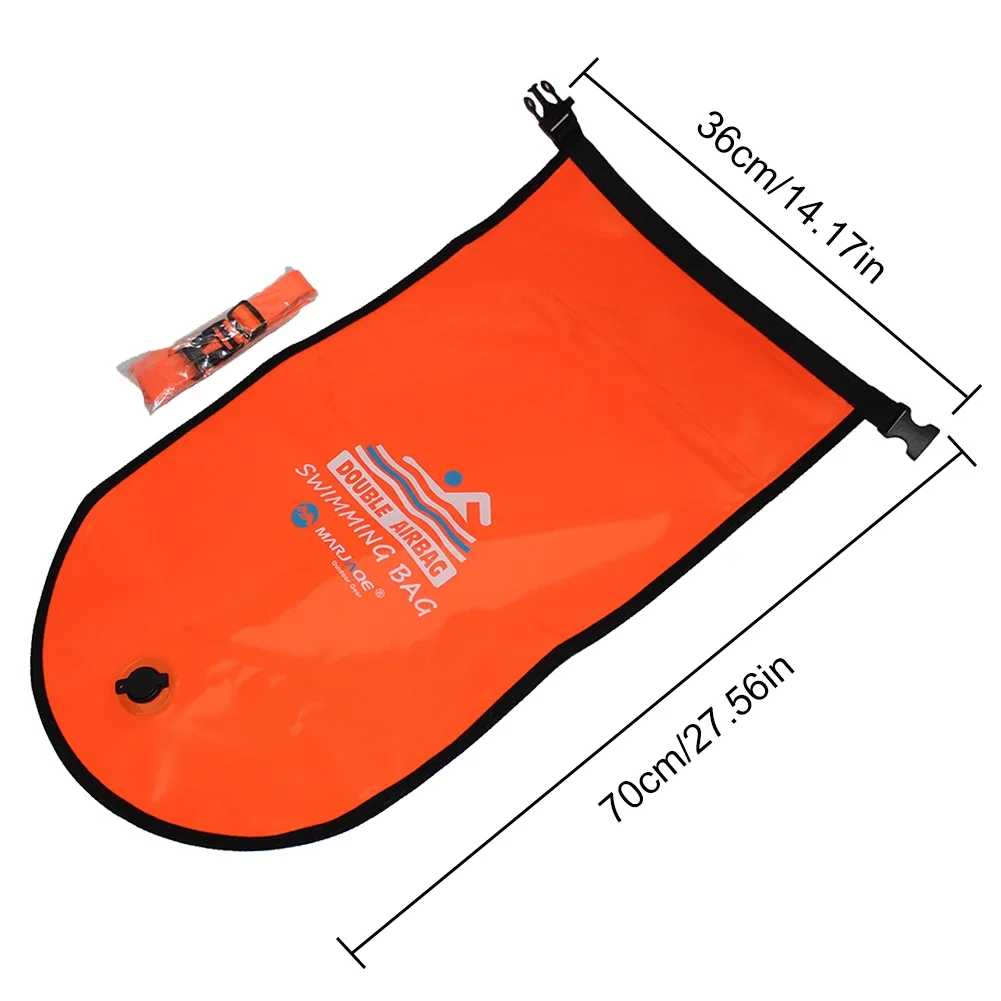 Sacchetto asciutto del secchio di nuoto del PVC 20L gonfiabile aperto boa di nuoto traino borsa galleggiante impermeabile doppi airbag borse di