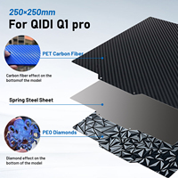 For QIDI Q1 Pro Build Plate Double Side Smooth PEO PET Powder Coated Spring Steel Sheet 250x250 3D Printer Accessories Heat Bed
