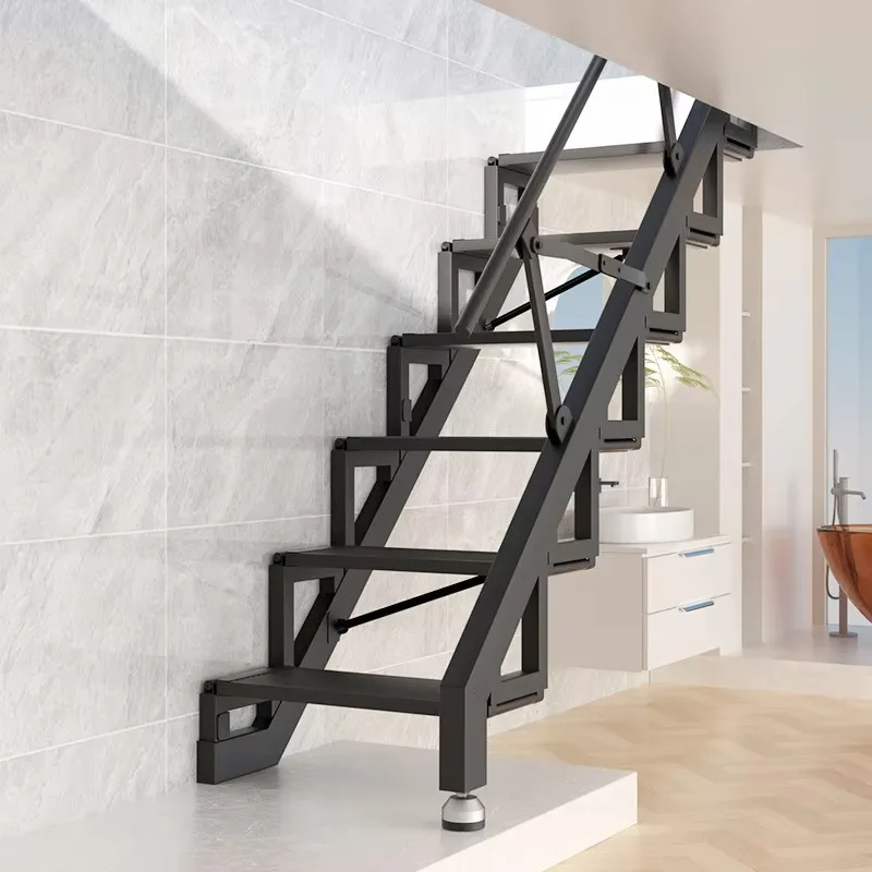 

Indoor Wall Folding Stairs Home Wall-mounted Custom Size Villa Apartment Loft Attic Basement Garage Foldable Wall