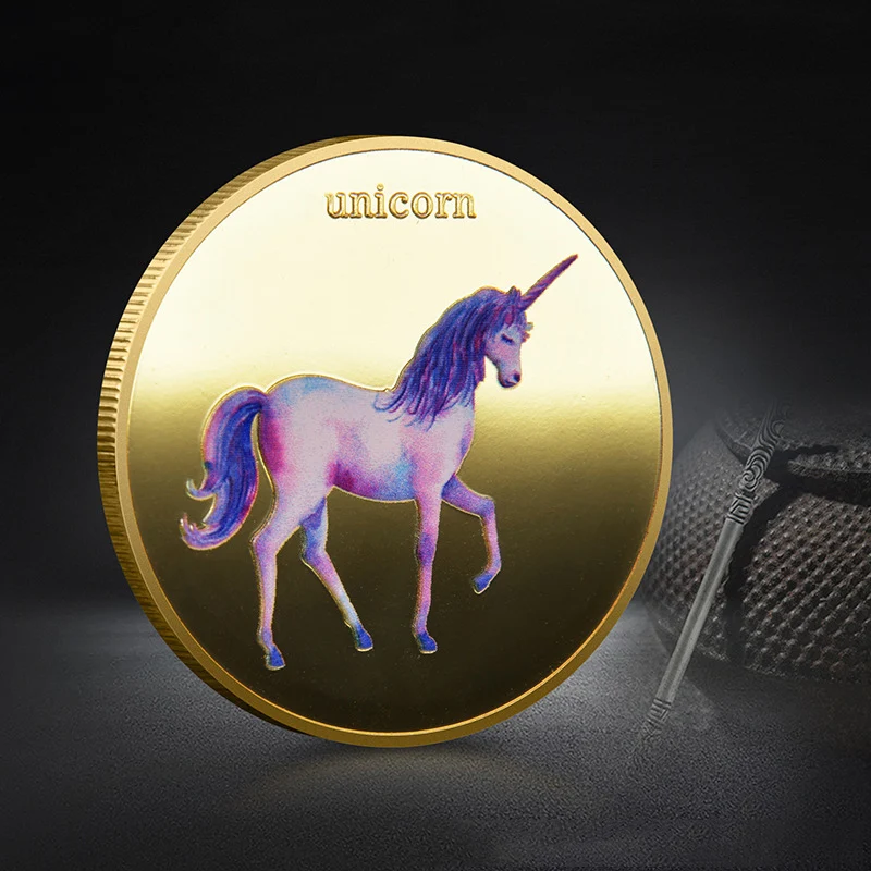 20 types Colorful Tooth Fairy Coin Gold Unicorn Coins Crown Plated Lucky Coin for Kids Collectibles Commemorative Metal Gift