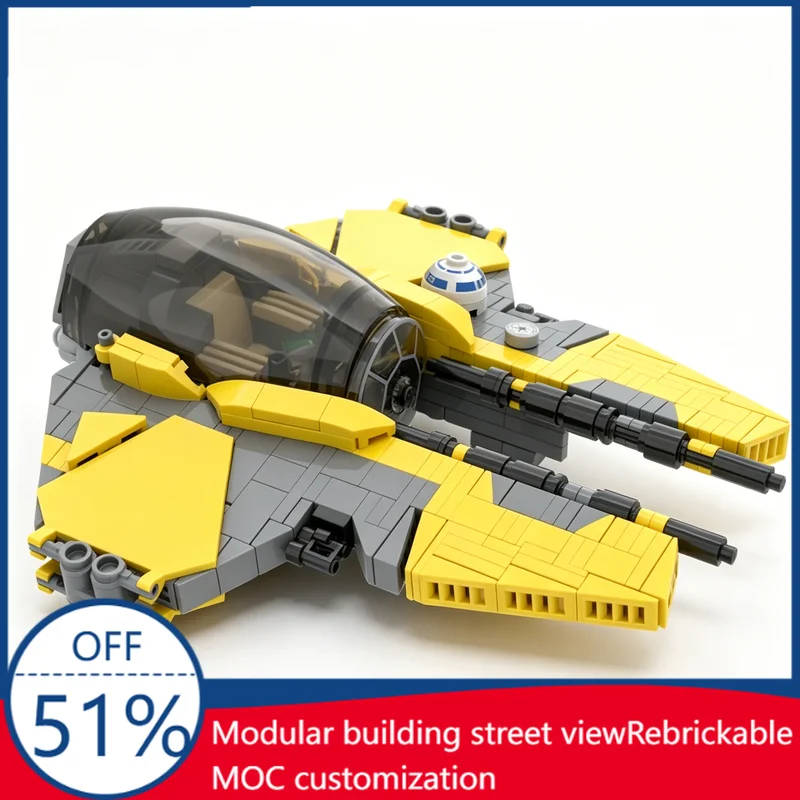 

399pcs Sci Fi Eta Actis Class Interceptor Spacecraft Model Custom Building Blocks DIY Creative Educational Assembly Toy Gift For