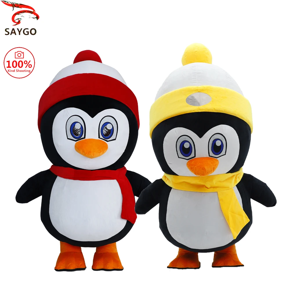 

SAYGO Inflatable Hat Penguin Costume Mascot Parade Adult Character Cosplay Animal Halloween Christmas Party Event Plush Set