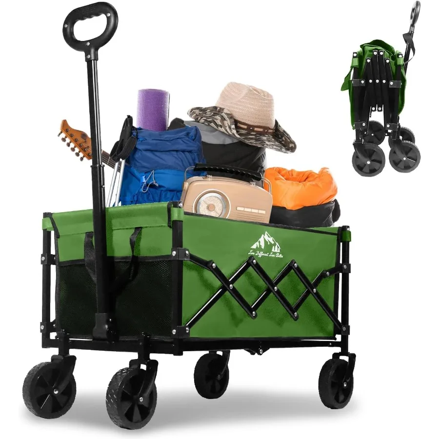 

Collapsible Wagon 352LBS Capacity Foldable Large Carts for Heavy Duty Outdoor Use with AllTerrain Wheels Ideal Utility Garden B