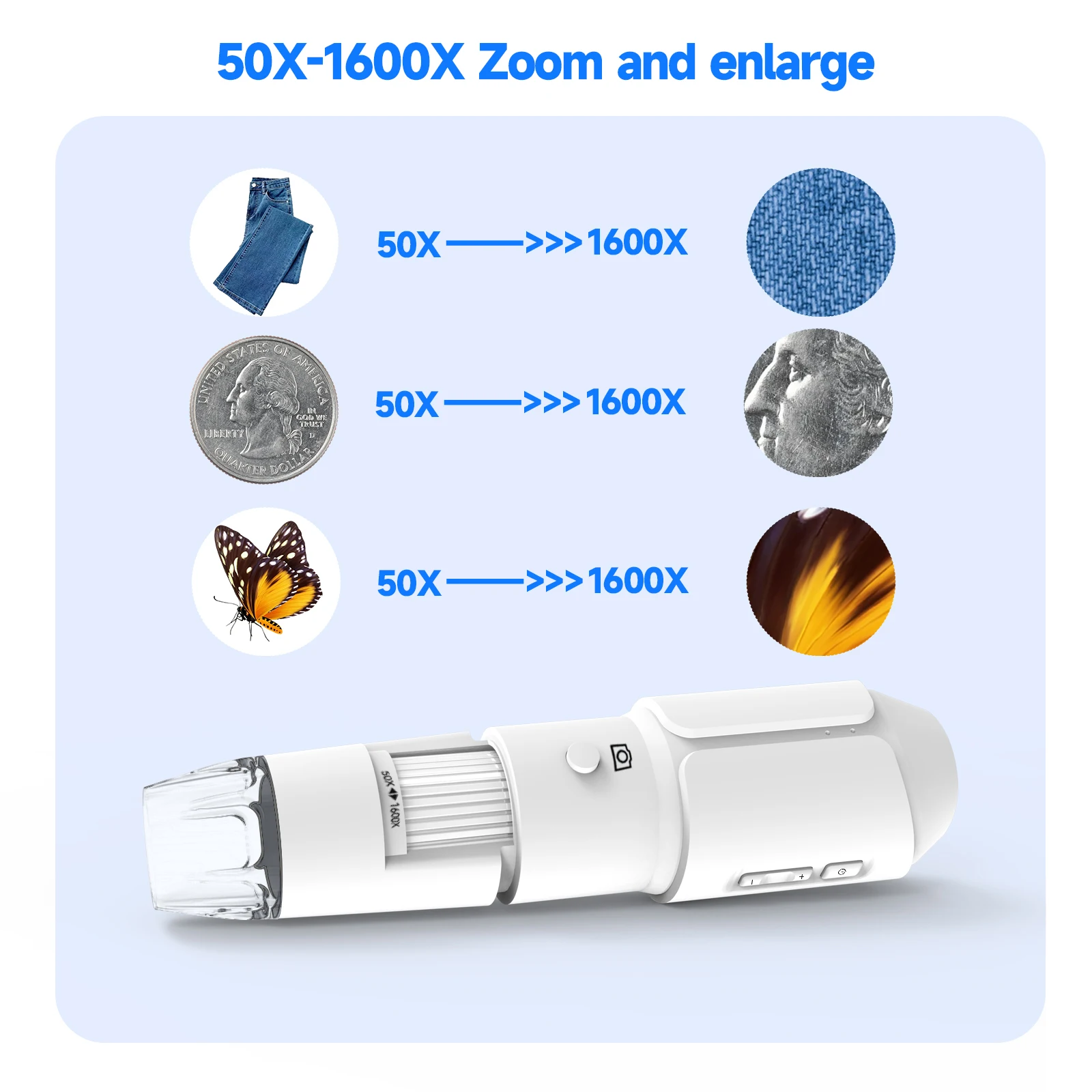 مكبر إلكتروني لمستحضرات التجميل، مجهر فروة الرأس للإلكترونيات 1600x مجهر واي فاي رقمي محمول لهاتف iPhone Android #4