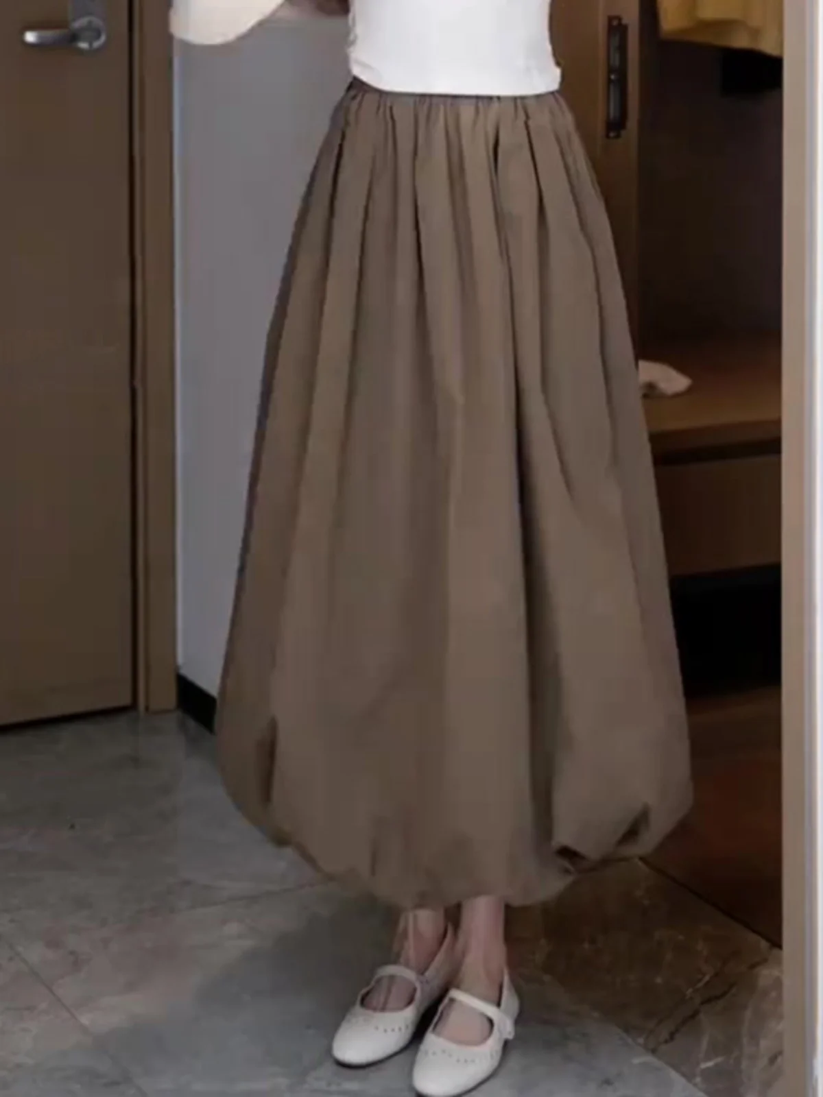 

Юбка с высокой талией и цветочным принтом Ele, в корейском стиле, для ранней весны, супер-стройнящая, из коллекции Sweet Sle, от флагманского магазина женской одежды