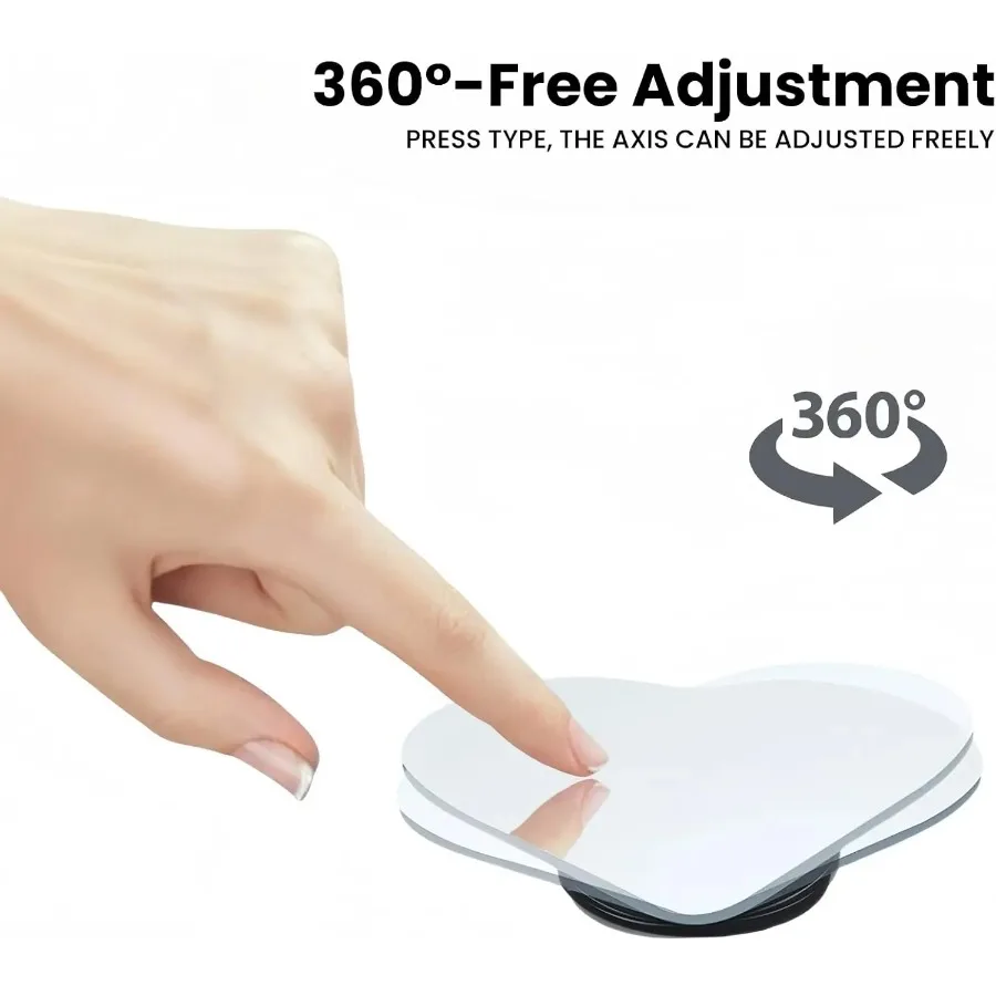 Car Blind Spot Rearview Mirror, Enhanced Safety, Universal Adhesive Side Mirror, Cute Heart-Shaped Design, Car SUV Universal - view 4