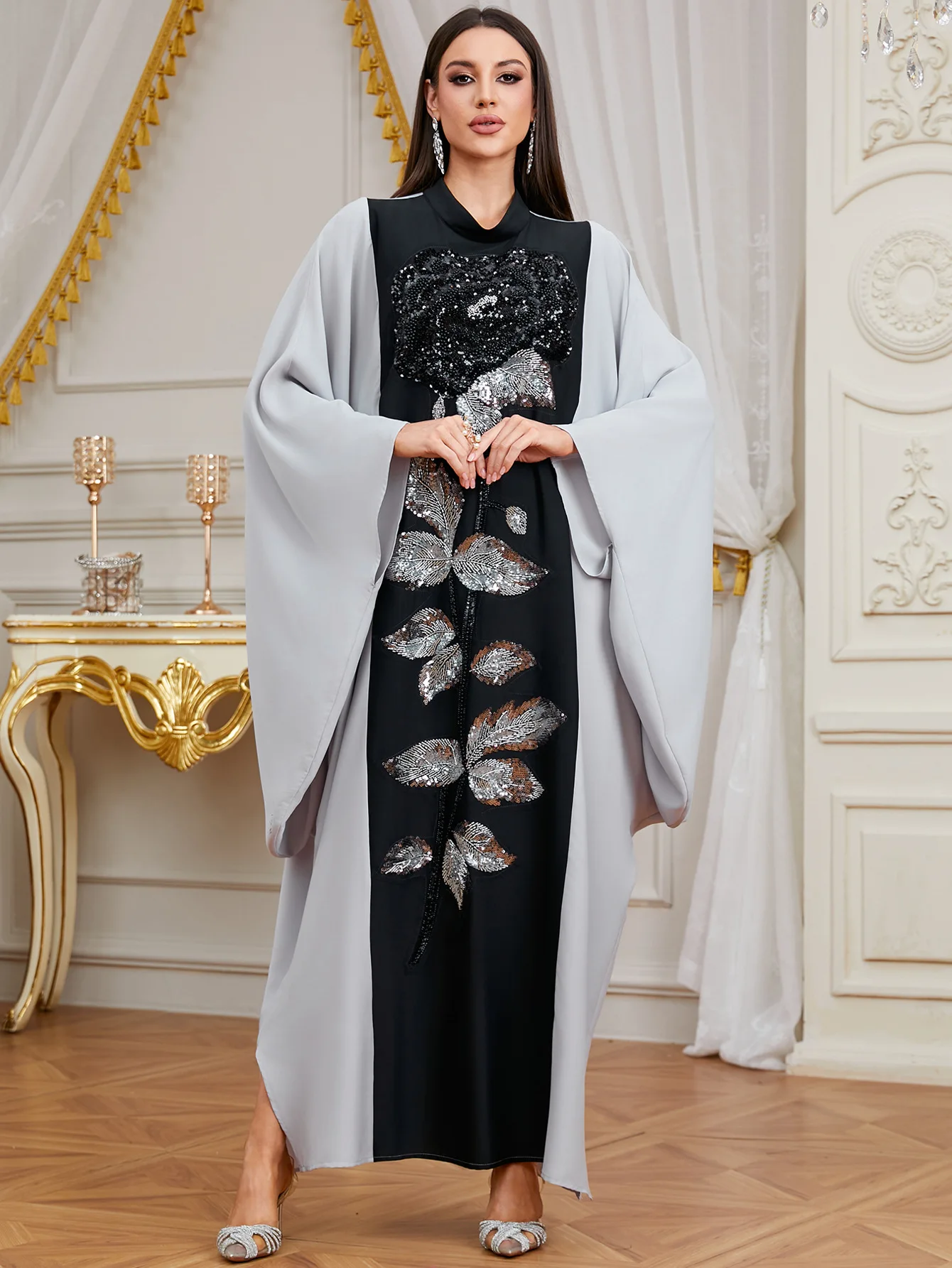 Robe Abaya pour femmes musulmanes, moyen-orient, arabe, turquie, manches longues, manches chauve-souris, broderie, magnifique robe de soirée, ample, islamique, nouvelle collection