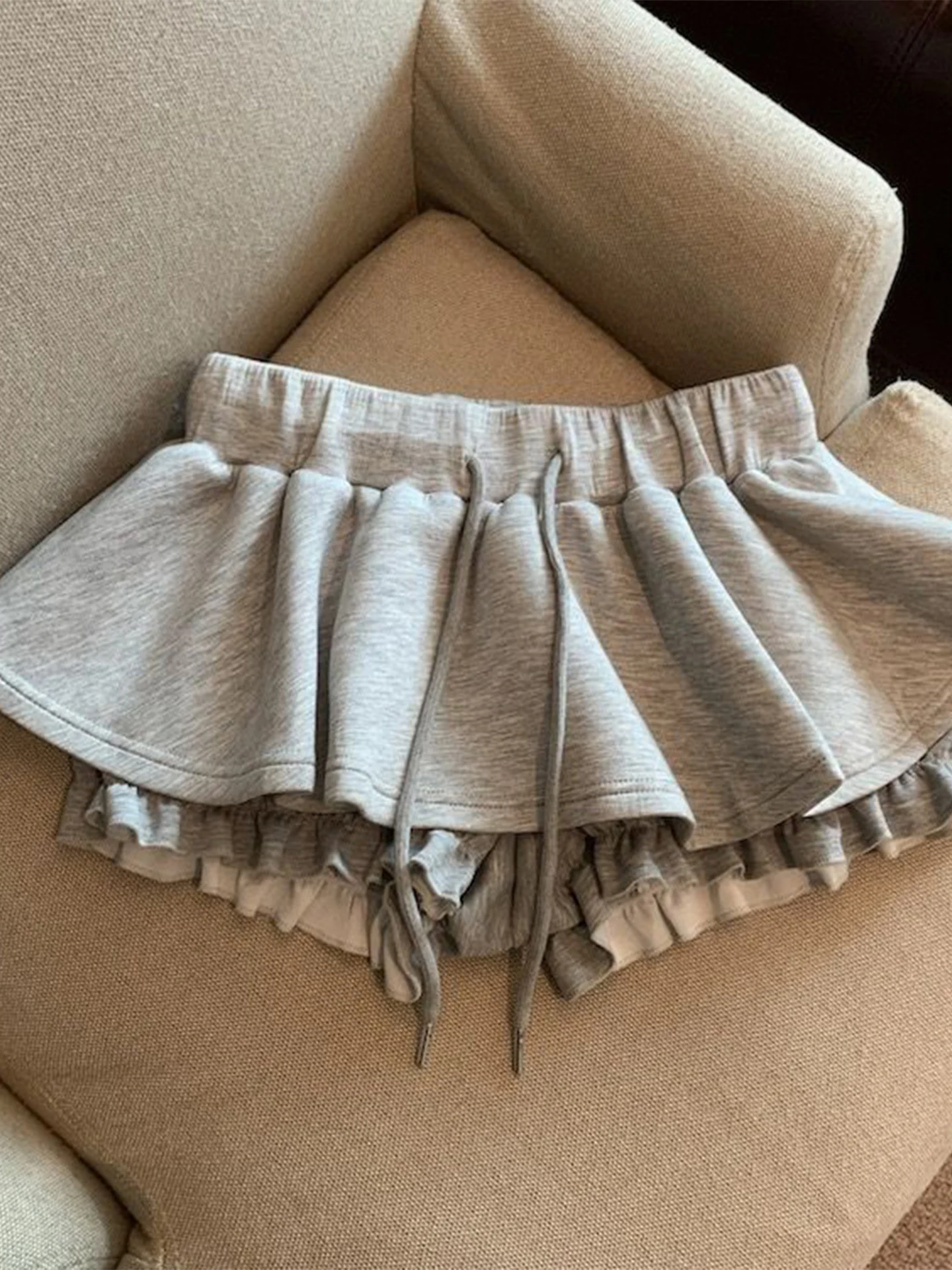 Ballet Style Low Waist Puffy Half Skirt Women's Summer Slimming Cake Skirt Pants Super Short Skirt Floral Print Casual Breath...