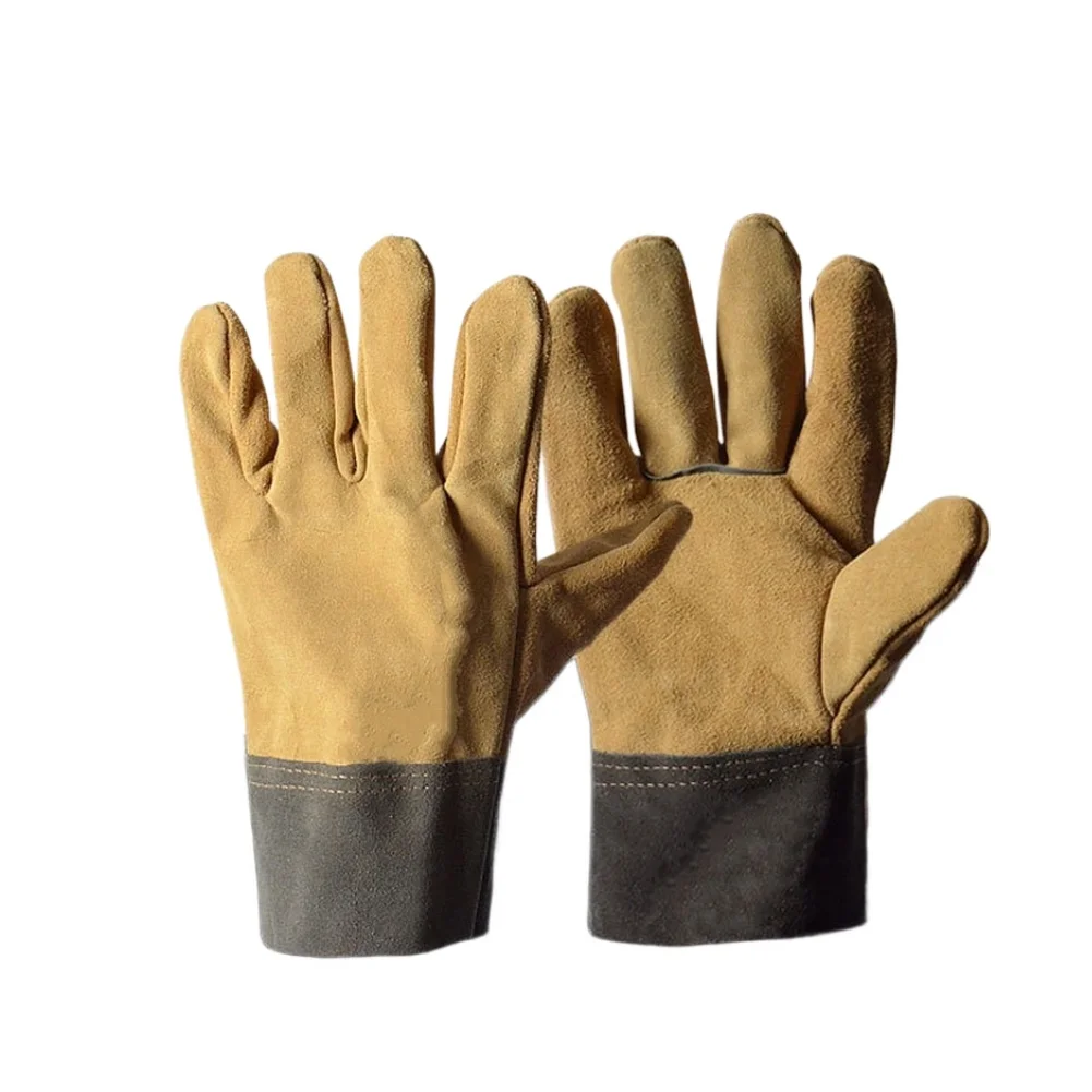 Flame Retardant Cowhide Welding Gloves Heat Resistant for Electric Welding MIG TIG Tasks Reinforced Fingers Comfortable