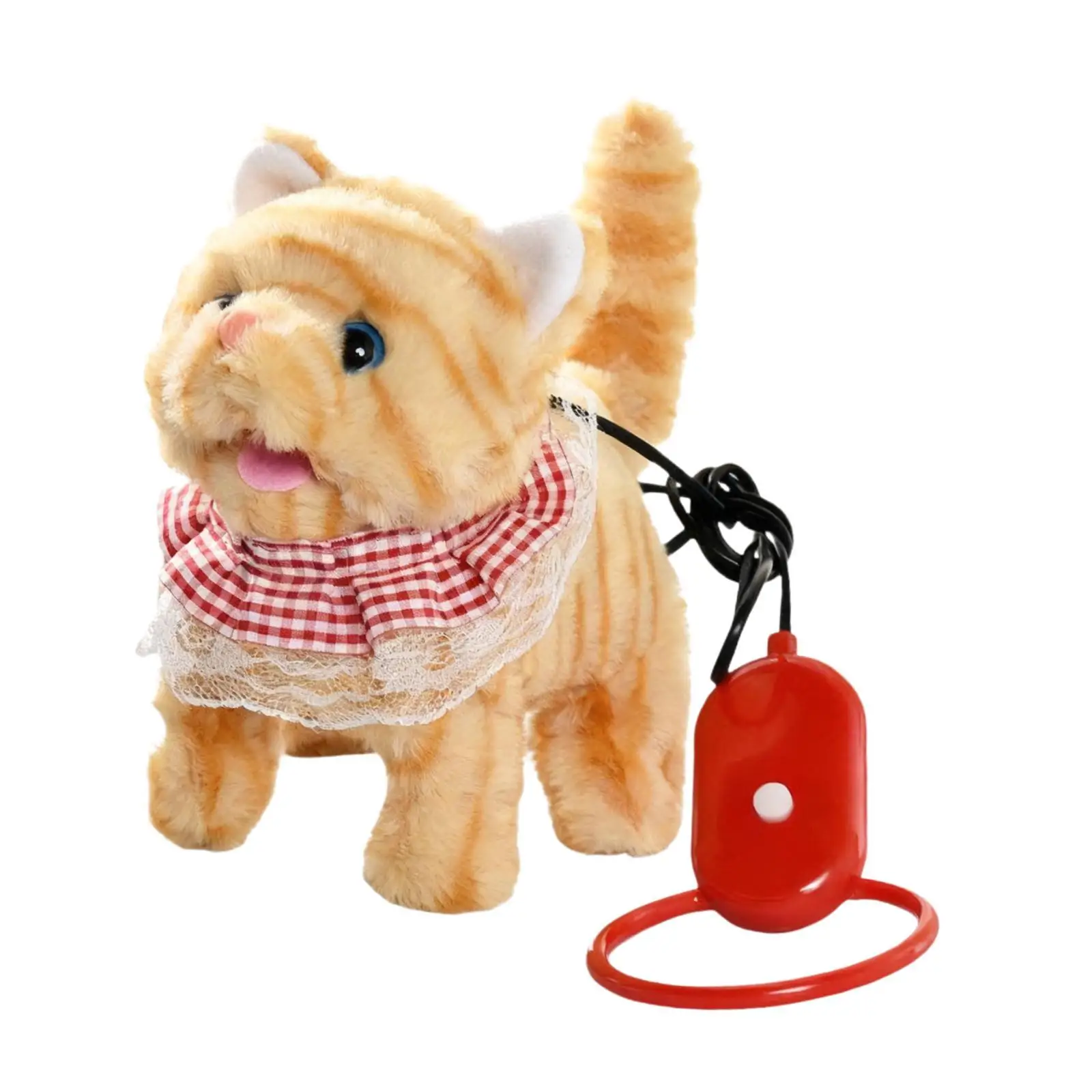 Elektryczna pluszowa zabawka - chodzący kot, kawaii, urocza symulacja z dźwiękami i ruchami, interaktywna dla dzieci, dziewczynek i chłopców.