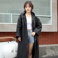 High Quality EVA Unisex Raincoat Thickened Waterproof Women Men Black Camping Waterproof Rainwear Suit