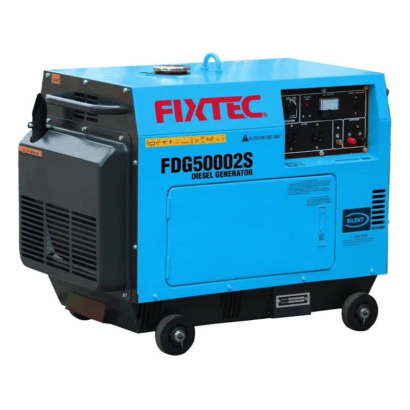 FIXTEC Industrial Quality Electric Starter D iesel Generator 5Kw Portable Silent D iesel Generator Price