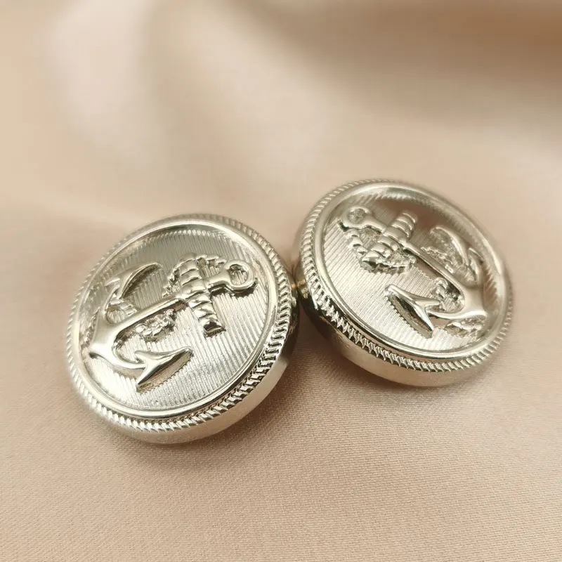 Vintage-Anker-Metallknöpfe für Kleidung, Jacken, Hemden – 15/20/25 mm (10 Stück), modische Nähknöpfe in Schwarz, Silber, Gold – Detail 3