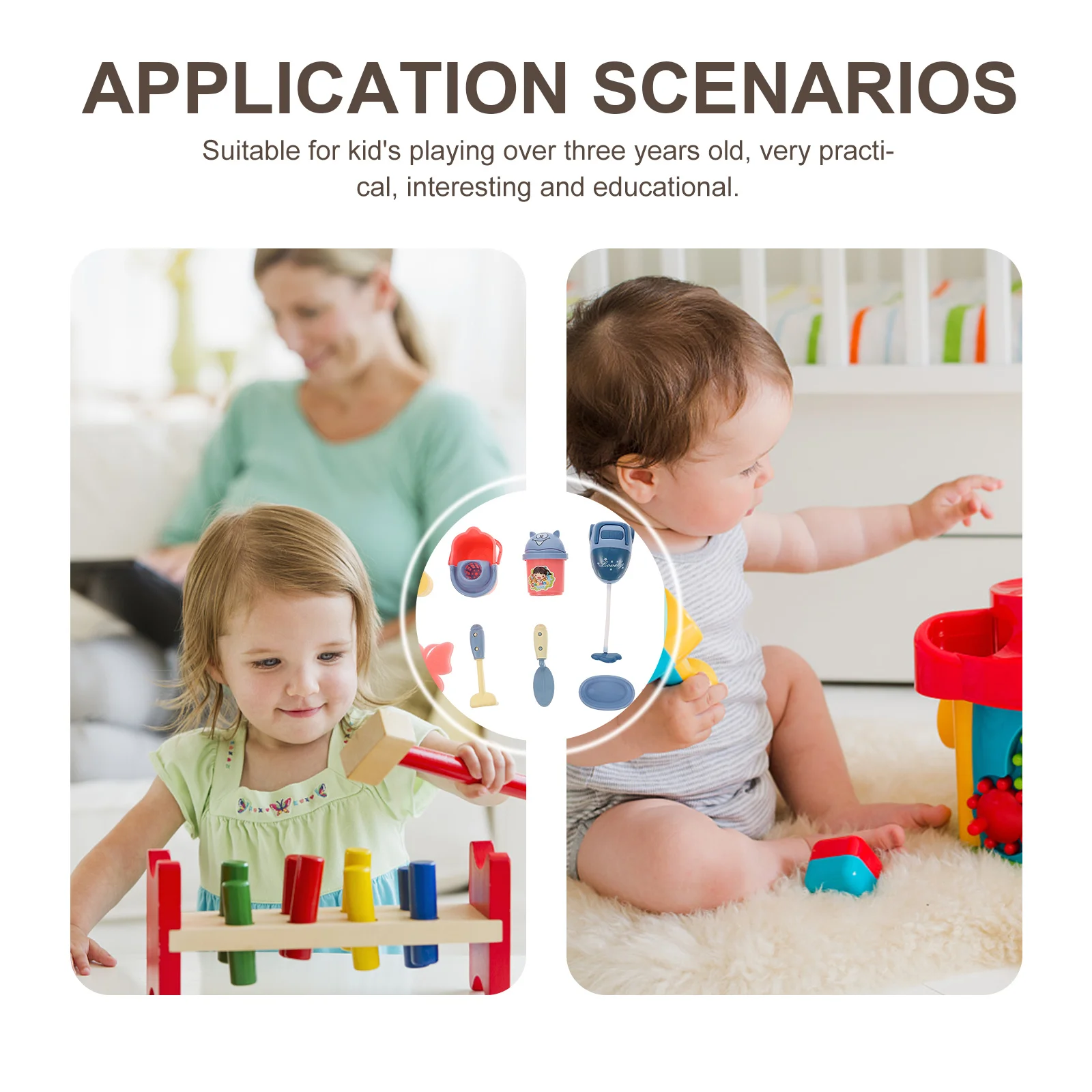 1Set Mini Cleaning Tool Simulation Set Role Play Educational Kids Pretend Play Small Cleaning Equipment Educational Toy