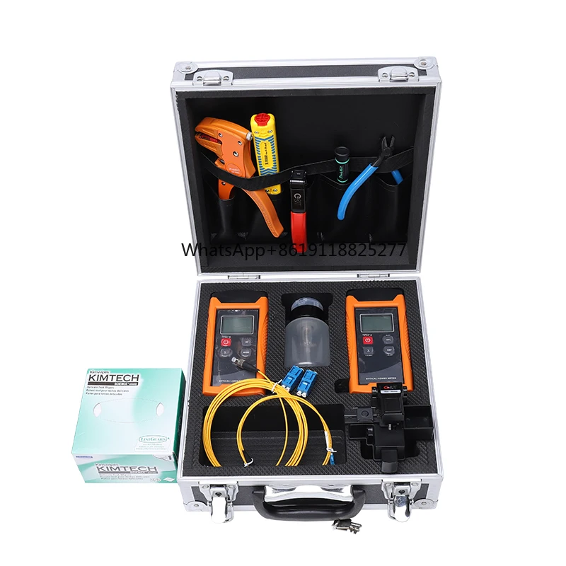 Customization G&T Factory 5G Special Construction FTTH Fiber Optic Tool Kit With Fiber Optic Cleaver Tool And Power Meter