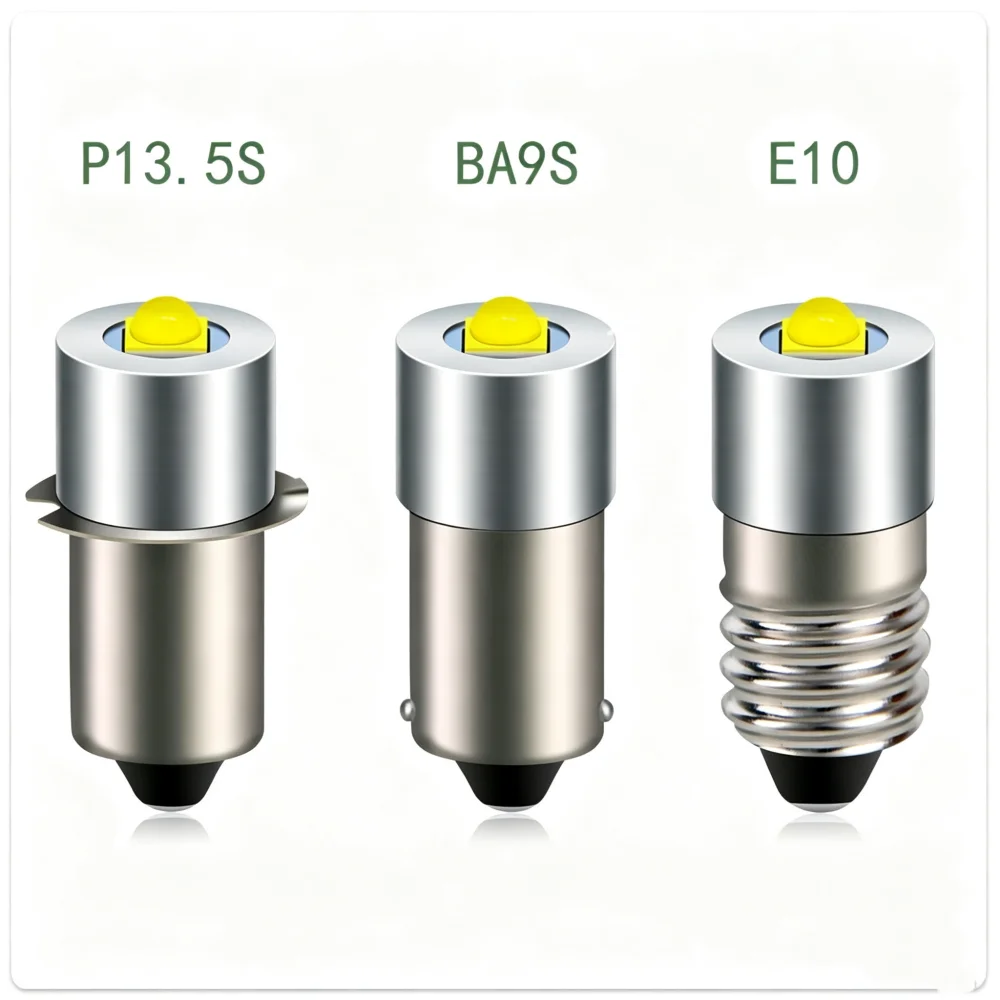 P13.5S E10 BA9S Base DC4V-12V DC6V-24V 3W Upgrade LED Bulbs 3000K 6000K Maglite Flashlight Replacement Bulbs Torches Work Lamp