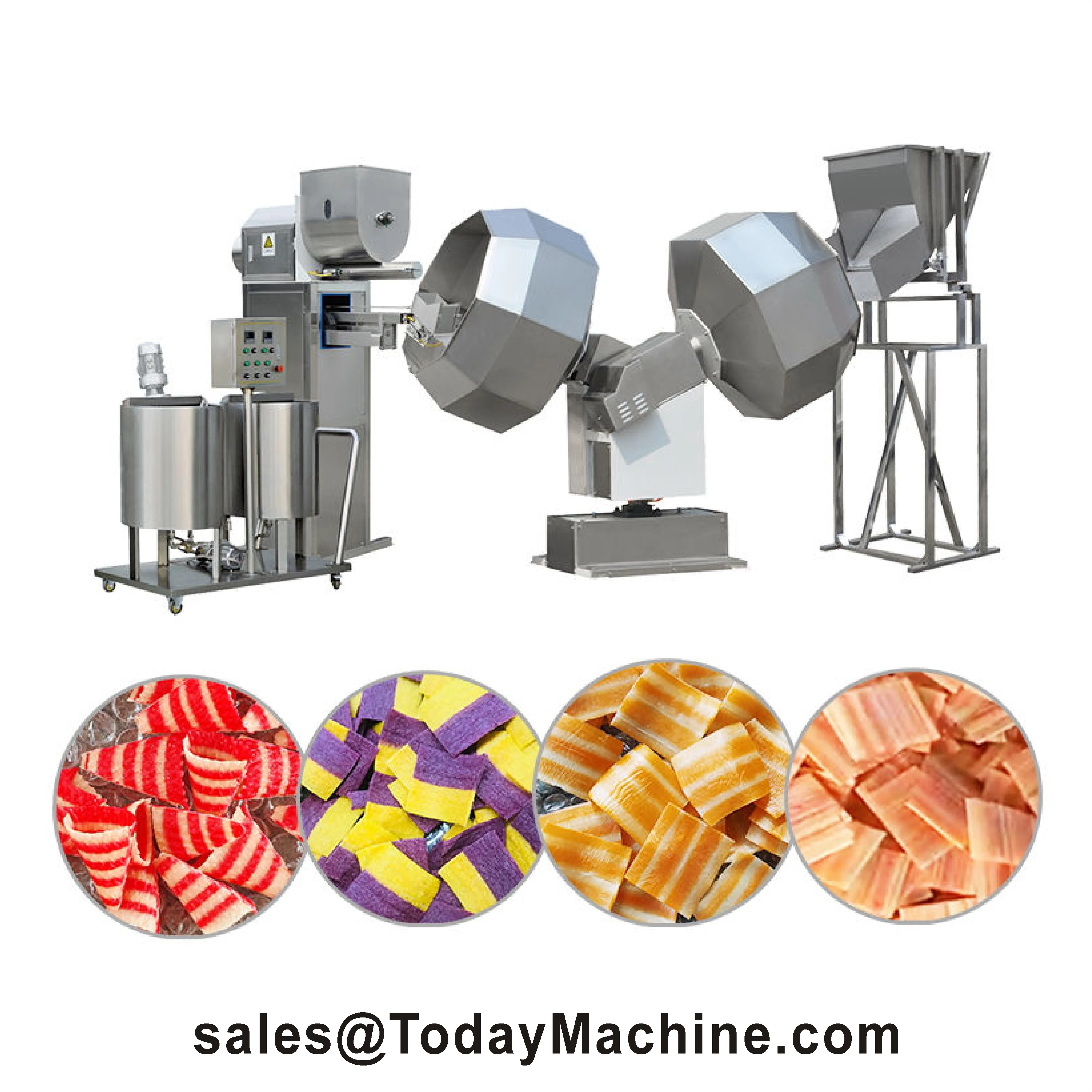 Octagonal Snack Food Seasoning Mixing Machine Puffed Corn Chips Flavoring Machine Peanut Sauce/Snack Food Seasoning Machine