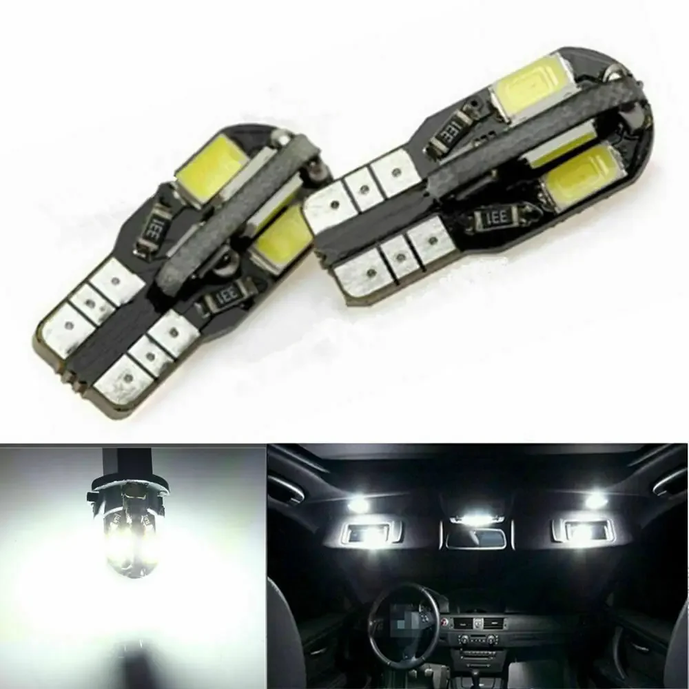 10 قطعة W5W T10 LED لمبات في Canbus 5730 8SMD 194 168 LED سيارة الداخلية خريطة قبة أضواء مصباح إيقاف السيارة السيارات مصباح إشارة 12V 6000K #5
