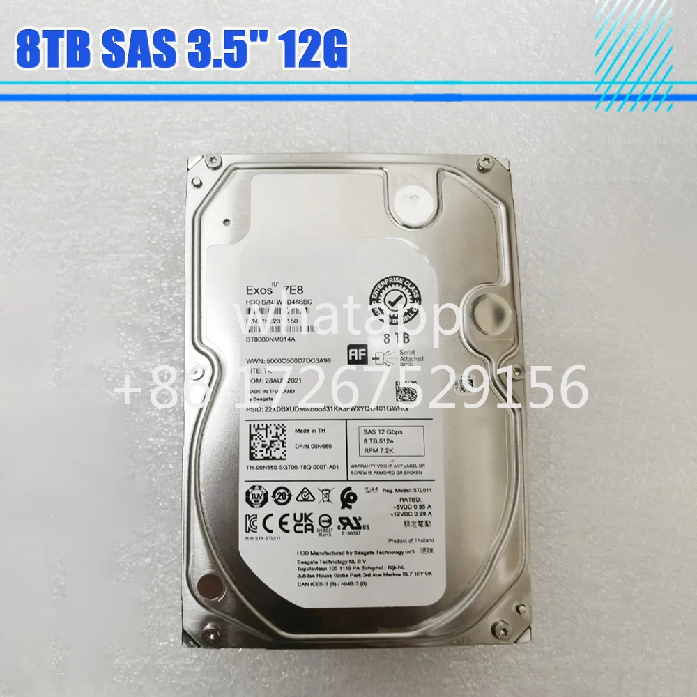 8TB SAS 3.5'' 12G 00N660 ST8000NM014A Server Hard Drive HDD