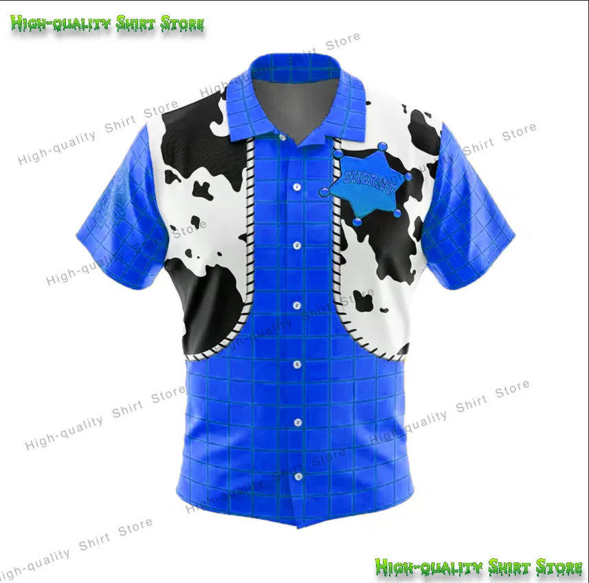 Men's shirt Toy Story 8-color casual and comfortable Hawaiian shirt plus size short sleeved shirt collar design