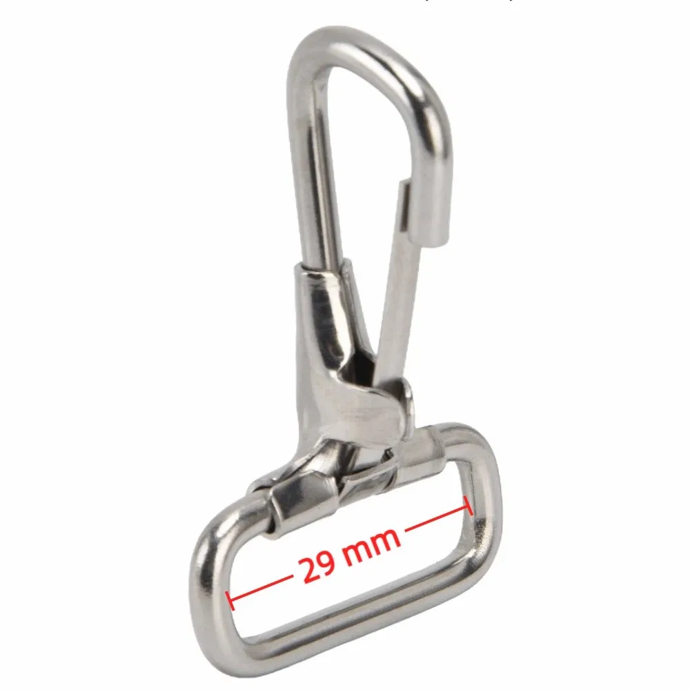 5 pcs 304 Stainless Steel Stainless Steel Snap Hooks Square Eye / Swivel Eye Design Fixed Spring Mechanism Swivel Eye Snap Hooks