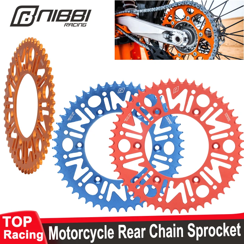 

NIBBI Aluminium 49T 50T 51T Motorcycle Rear Chain Sprocket for KTM EXC SX MXC Honda CRF 450 XR 400cc Yamaha Dirt Bike