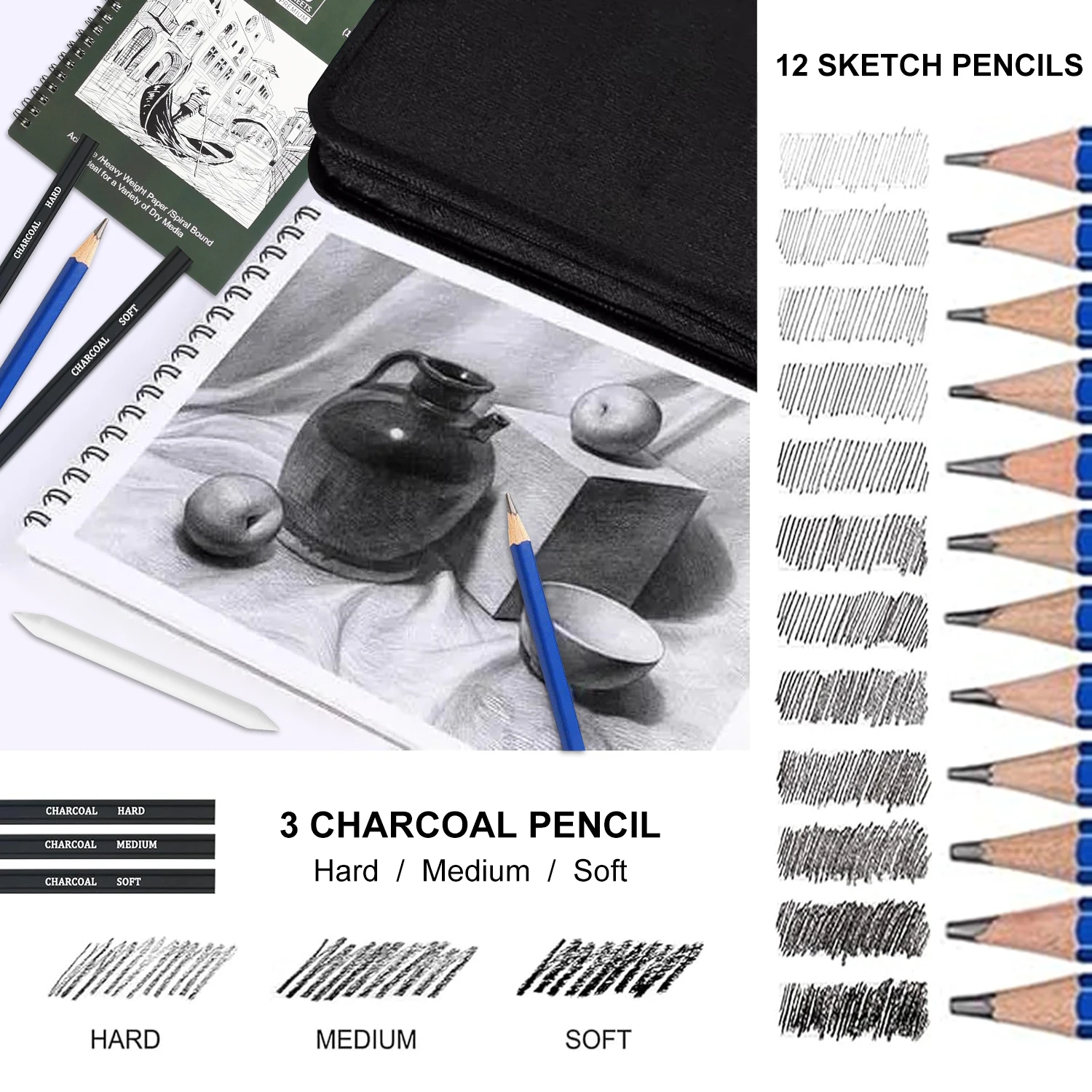 42/73/146 Paket Alat Gambar da - Sketching Charcoal Set ulasan dan harga