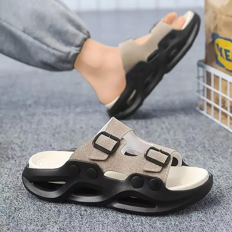Summer Casual Slippers Men Anti-Slip Height-Enhancing Fashionable For Young People Suitable Leisure Shopping Beach Outings 36-45