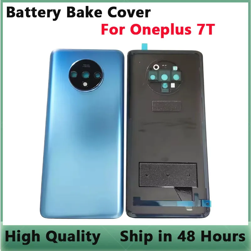 

New Back Glass Cover For OnePlus 7T HD1901 HD1903 HD1900 Back Door Replacement Battery Case, Rear Housing Cover With Camera Lens