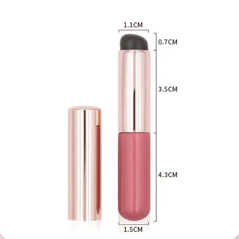 Pinceau de maquillage en silicone pour correcteur, outil portable, tête ronde, similaire au bout des doigts, rouge à lèvres doux