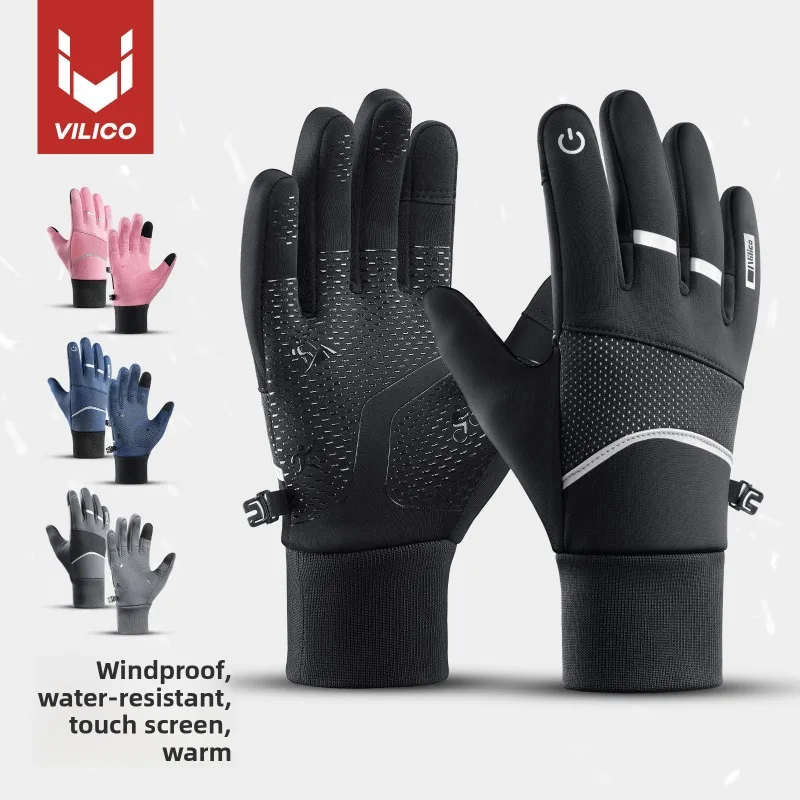 Men Women Autumn Winter Outdoor Bicycle Cycling Warm Gloves Anti Splash Windproof Mountaineering Touch Screen Super Soft