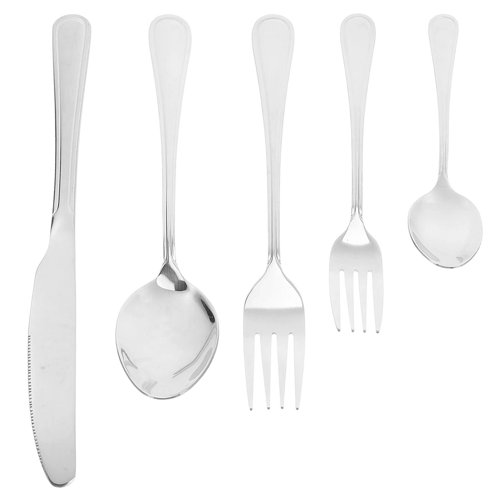 1 مجموعة أدوات المائدة الفولاذ المقاوم للصدأ مجموعة شوكة ملعقة سكين أواني الطعام المحمولة خفيفة الوزن غير قابلة للصدأ الفضيات للمنزل السفر التخييم #4