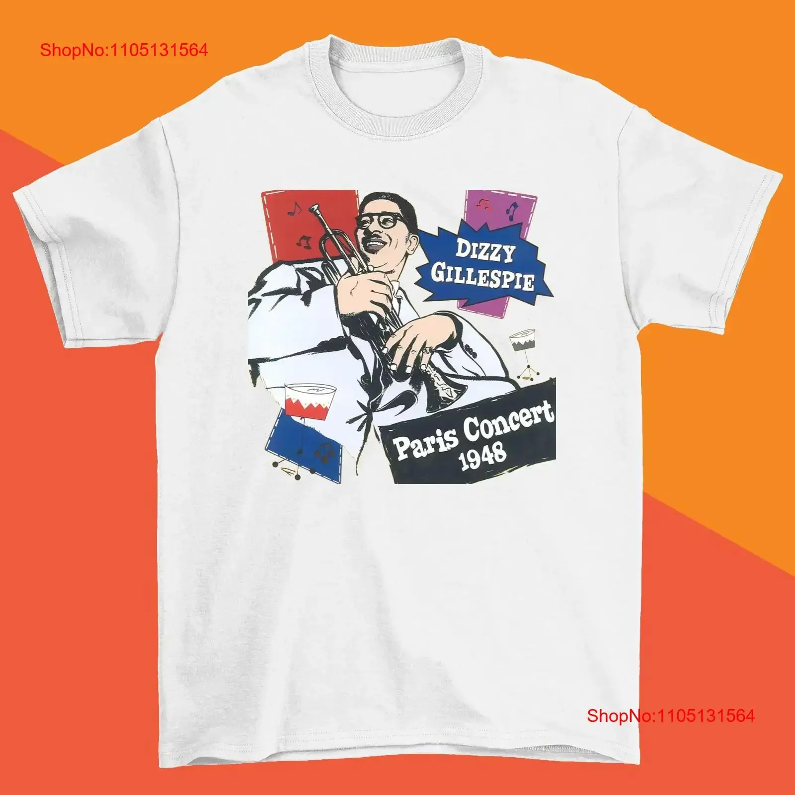 Paris Concert Dizzy Gillespie T Shirt Classic White All Size S 4XL 1P0077 vintage Washed Unisex Versatile Top For Everyday Wear