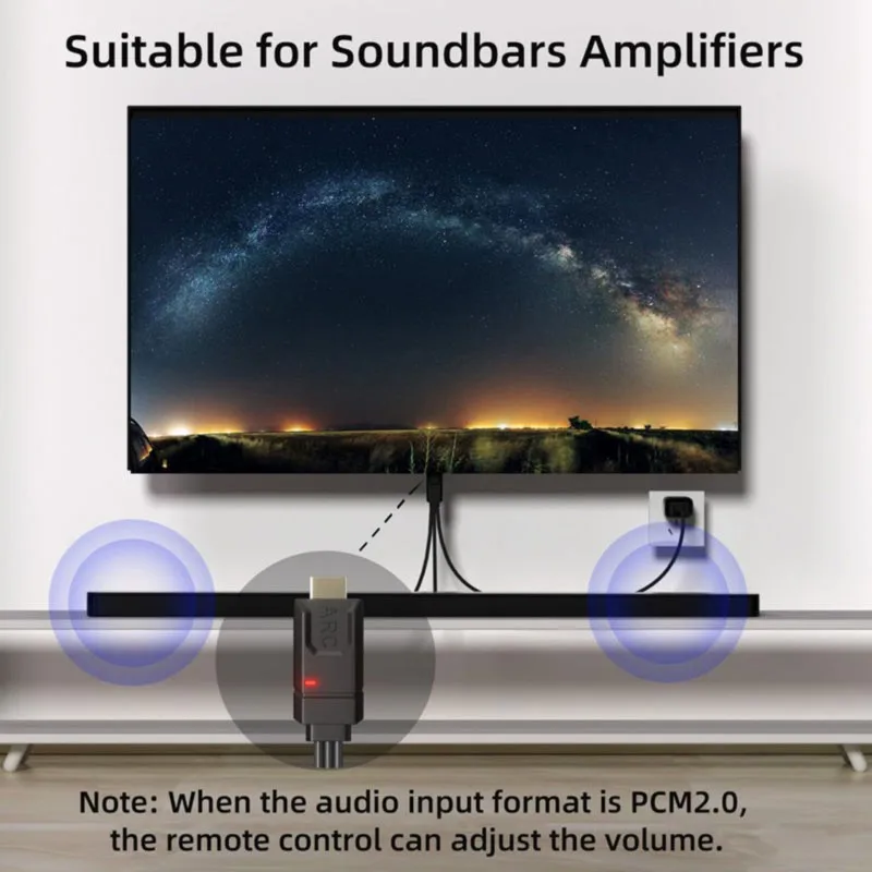 DT21 eARC/for ARC to Optical Coaxial Audio Converter 192KHz with CEC Volume Control for Soundbar TV, Plug and Play Digital
