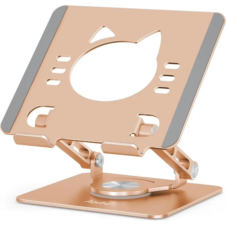

Tablet Stand 360 Rotating Aluminum Holder Adjustable Portable and Foldable Monitors Stand for iPads Compatible with 412.9 Table