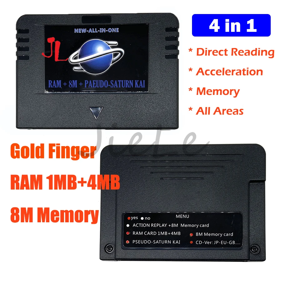 NEW-ALL-IN-1 Card SS Cartridges Direct Reading Accelerator Goldfinger Function Pseudo KAI 4MB 8MB Memory for SEGA SATURN Game